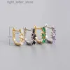 Stud WANTME 925 Sterling Silber Böhmischen Quadrat Regenbogen Zirkon U-förmige Punk Ohrstecker Frauen Piercing Climber Europäischen Schmuck YQ231211