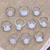 Pierścienie klastra 10pcs Natural Stone Pierścień Opal Clażer Stolica Spersonalizowana Daisy Girl