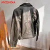 Women's Leather MNCCMOAA 2023 High Quality Woman Fashion Vintage Loose Faux Jacket Coats Female Casual Zipper Biker Outerwear Tops