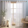 Curtain 2 Panels White Sheer Chiffon Backdrop Window Curtains For Bedroom Living Room Yard Birthday Party Wedding Arch Shower