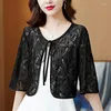 Vrouwen Knits Zomer Elegante Sjaal Wrap Zwart Wit Kant Bolero Vrouwen Korte Cape Koreaanse Dunne Jas Schouderophalen Capa