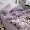 Set di biancheria da letto Nordic Princess Purple Set Ragazze Ragazzi Singolo Doppio Dimensioni Lenzuolo piatto Copripiumino Federa Biancheria da letto Tessili per la casa 231211