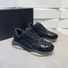 24SS İtalya Tasarım Erkekler Kemik Koşucu Spor Ayakkabıları Sıradan Ayakkabı Düşük Top Panelli Nubuck Mesh Platform Sole Trainers Chunky Lug Sole Rahat Yürüyüş EU38-46