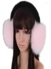 Berets Real Fur Earmuff com Black Genuine Mink Band Y Winter Acessório Quente Moda Ear Muff Elegante Warmers6331535