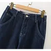 Pantalon femme taille haute jean pour femmes Vintage petit ami Mel décontracté Streetwear jambe large noir Brandy coréen Denim automne