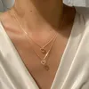 Sleutelhangers Modetrend Elegante Gouden Kleur Twee Harten Meerlaagse Ketting Voor Vrouwen Sieraden Bruiloft Geschenken