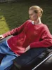 Red dragon 100% Cashmere Sweater wool knit Swarovski embellished Jacquard quiet luxury graphic jumper patterned pull over