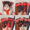 Baby Girl Bow Ball Tassel For Little Girls Red Chinese Style New Year Hair