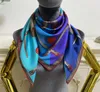 Women039s square scarf scarves good quality 100 twill silk material blue thin and soft pint pattern size 90cm 90cm4819926