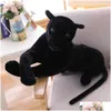 Stuffed Plush Animals Nt Size Lifelike Forest King Panthera Simation Wild Animal Cheetah Black Panther Leopard Soft Toys Q0727 Dro Ot6Xu