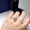 Cluster Rings 1ct Rose Shape Moissanite Diamond Ring S925 Sterling Silve Passed Test D Color VVS Women Engagement Luxury Jewelry243W