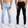 Jeans para hombres Hombres Estiramiento Flaco Casual Slim Fit Pantalones de trabajo Masculino Vintage Wash Plus Tamaño Lápiz Pantalones Denim para