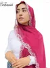 Vêtements ethniques BOHOWAII Fille musulmane Mode Hijabs pour femme Long Foulard Foulard en mousseline de soie Islam Foulard Femme Hijab Élégant Dentelle Turban