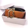 Heren lederen riem Designer koeienhuid Damesriemen 3,8 cm Omkeerbare riem Inclusief DOOS