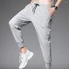 Men's Pants Casual Trousers Spring Summer Solid Color Fashion Pocket Applique Full Length Work Straight Sport Sweatpants