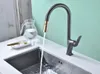 Kitchen Faucets Luxury Brass Sink Faucet Top Quality Copper Pull Out Cold Water Mixer Tap One Hole Handle 2 Mode Sprayer