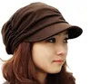 2019 Korean Solid Hat Women Autumn Winter Knited Hat Pleated Newsboy Cap Warm Outdoors Visor Skull Brown Cotton Casual Female5960921