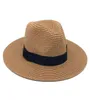 Femme vintage Panama Hat Men Słomy Fedora Sunhat Kobiety Summer Beach Sun Visor Cap Chapeau Cool Jazz Cap Sombrero6412071