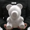 Molde de urso rosa de espuma de vários tamanhos, 1 peça, 15cm-30cm, faça você mesmo para presente, bola de isopor, flores artificiais, grinaldas decorativas262y