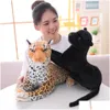 Stuffed Plush Animals Nt Size Lifelike Forest King Panthera Simation Wild Animal Cheetah Black Panther Leopard Soft Toys Q0727 Dro Ot6Xu