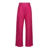 Spodnie damskie cekiny xingqing dla kobiet moda błyszcząca brokat solidny kolor elastyczne wysoką talię szeroką nogę luźne spodnie błyszczące