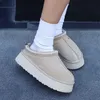 Accueil chaussures Gigi's même hiver semelle épaisse Tazz Tats Style ethnique femmes épaissi chaud coton pantoufles paresseux décontracté bottes de neige