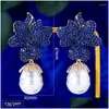 Dangle Chandelier Earrings Godki Trendy Shell Pearl Flower Stud for Women 2022 Fashion Eor Candy Femme Brinco 도매 보석 DHKSY D DHKSY