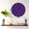 Horloges murales Texture Violet Bref Design Silencieux Home Café Bureau Décor Pour Cuisine Art Grand 25cm