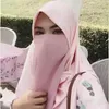 Roupas étnicas Muçulmano Hijab Chiffon Véu Monocromático Lenço Islâmico Turbante Dubai Oriente Médio Malásia Máscara de Cobertura Facial