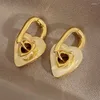 Pendientes de tuerca S925 aguja de plata creativa Simple INS moda lujo femenino nicho temperamento fiesta regalo boda