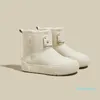 Snow - Big Cotton Boots Femmes Hiver Cuir Véritable Matsutake Fond Épais Baotou Antidérapant Chaud
