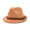 Ampla borda chapéus de lã chapéu feminino e masculino inglês harajuku simples jazz fedora women285p