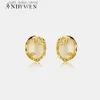 Stud ANDYWEN 925 Sterling Silver Oro Ovale CZ Zircone Orecchino Della Vite Prigioniera Clip Donne di lusso Gioielleria Raffinata Piercing Pendientes YQ231211