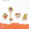 Stud Y2K INS Mignon Multi Élément Exquis Zircon Araignée Crâne Coeur Lune Citrouille Démon Halloween Stue Boucles D'oreilles Pour Femmes Filles YQ231211