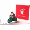 Biglietti d'auguri Carta tridimensionale di Natale Babbo Natale Motocicletta Fatta a mano Personalizzazione 3d Carta da intaglio A R L2J9284p