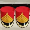 Chapeaux hauts de l'armée de fête rouge pour enfants et adultes, scène scolaire QERFORMANCE, chapeau d'équipe de tambour, garde de musique d'honneur, accessoires militaires Cosp188B