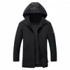 Men's Jackets KOODAO For Men Slim Fit Coat Casuals Hooded Thin Polyester Spring And Autumn Black