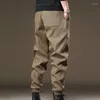 Calças masculinas inverno homens soltos engrossar tornozelo comprimento vintage moda coreano bonito calças 2023 masculino quente workwear haren