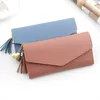 HPB New Women Кожаные кошельки Lady Long Swork Tassel Clutch Card Card Bag Sukle Black2116