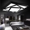 Moderne eenvoudige metalen kunstplafondlamp Geometrische LED-inbouwverlichting Vierkante kroonluchters Geschilderde afwerking voor woonkamer Slaapkamer203E