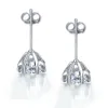 Eesw01 – boucles d'oreilles flocons de neige en or blanc massif, dernière conception, Moissanite, pour mariage