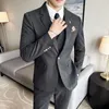 Men's Suits One Button Wedding Leisure Suit M-5XL (suit Vest Trousers) High-quality Slim Solid Color Three-piece Set