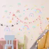 Adesivi murali Arcobaleno per ragazze Bambini Asilo nido Arte Rimovibile Decorazioni per la stanza Decalcomanie Cartoni animati Decorazione colorata 231211