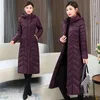 Women's Trench Coats Women 2023 Winter Long Plaid Parkas Loose Thicken Warm Hooded Casual Zip Up Windproof Black White Down Jackets