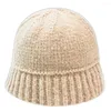 Berets Baumwolle Kuppel Panama Kappe Outdoor Sonnencreme Frauen Herbst Winter Hut Stricken Wolle Koreanische Stil Fischer Eimer