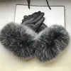 Five Fingers Gloves Wholesale Fox Fur Gloves Winter Female Luxury Style Warm Sheepskin Genuine Leather Gloves Driving Thickening Mitten 231115