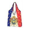 Sacos de compras Bandeira Francesa França Mercearia Sacola Mulheres Moda Ombro Shopper Grande Capacidade Bolsa