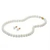 Charmante 7-8 mm Zuidzee witte parelketting 18 inch 14k gouden sluiting oorbellen263P