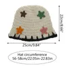 Baskenmütze, gehäkelte Mütze mit Sternmotiv, bequem für Frühling und Herbst
