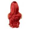 الباروكات حورية البحر الأميرة الأحمر الأنيمي الطويل قبضة الشعر موجة الشعر الاصطناعية COS COS